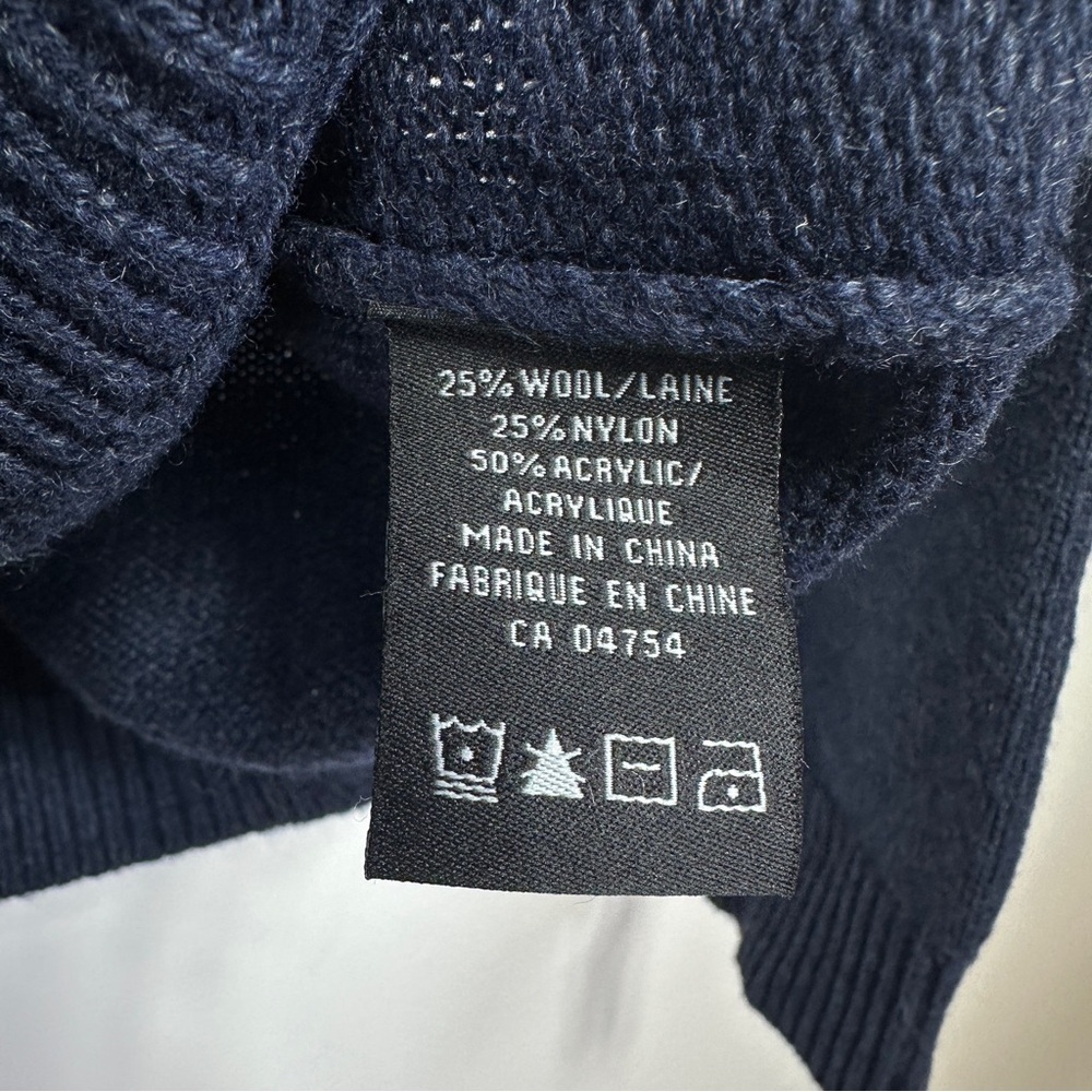 Unlisted by Kenneth Cole Wool Blend Sweater Men XL Mock Neck Pullover Navy - Picture 6 of 11